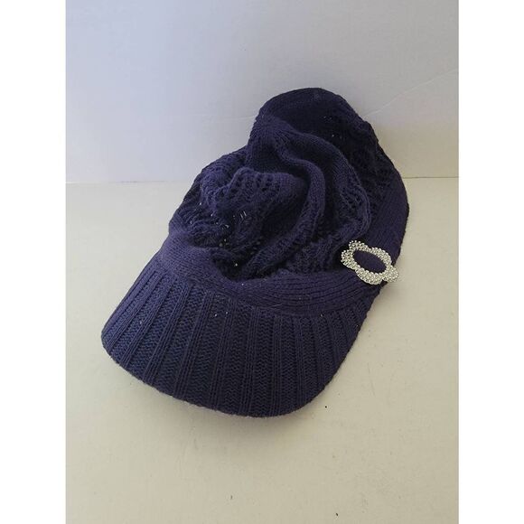 Arlington Hat Company Women's Navy Embellished Vintage Style Knit Hat One Size - Picture 1 of 4
